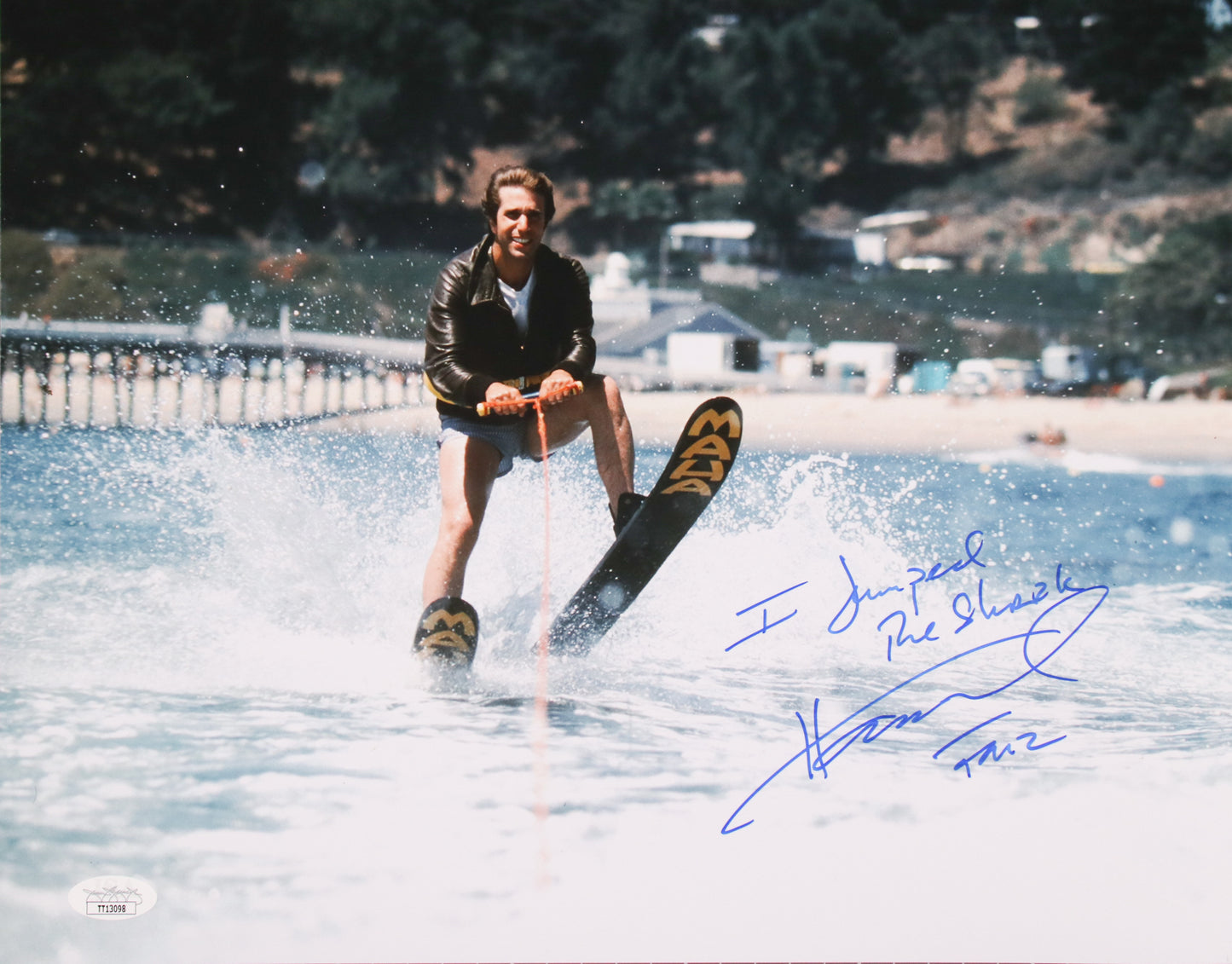 Henry Winkler signed 11x14 extremely rare quote "I Jumped the Shark" JSA Certified