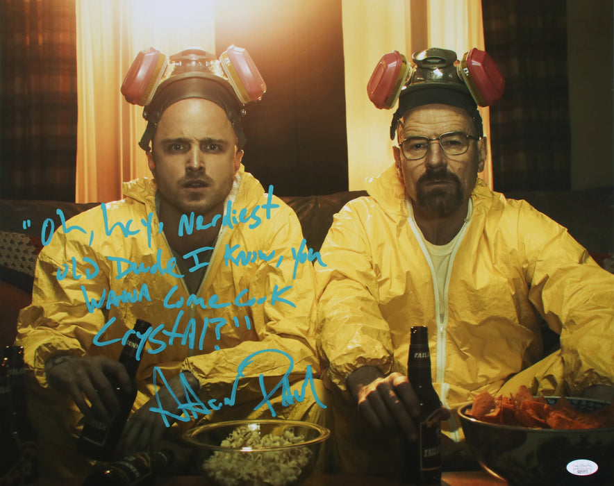 Aaron Paul 16x20 with "Oh, hey, nerdiest old dude..." quote. JSA QQ41673