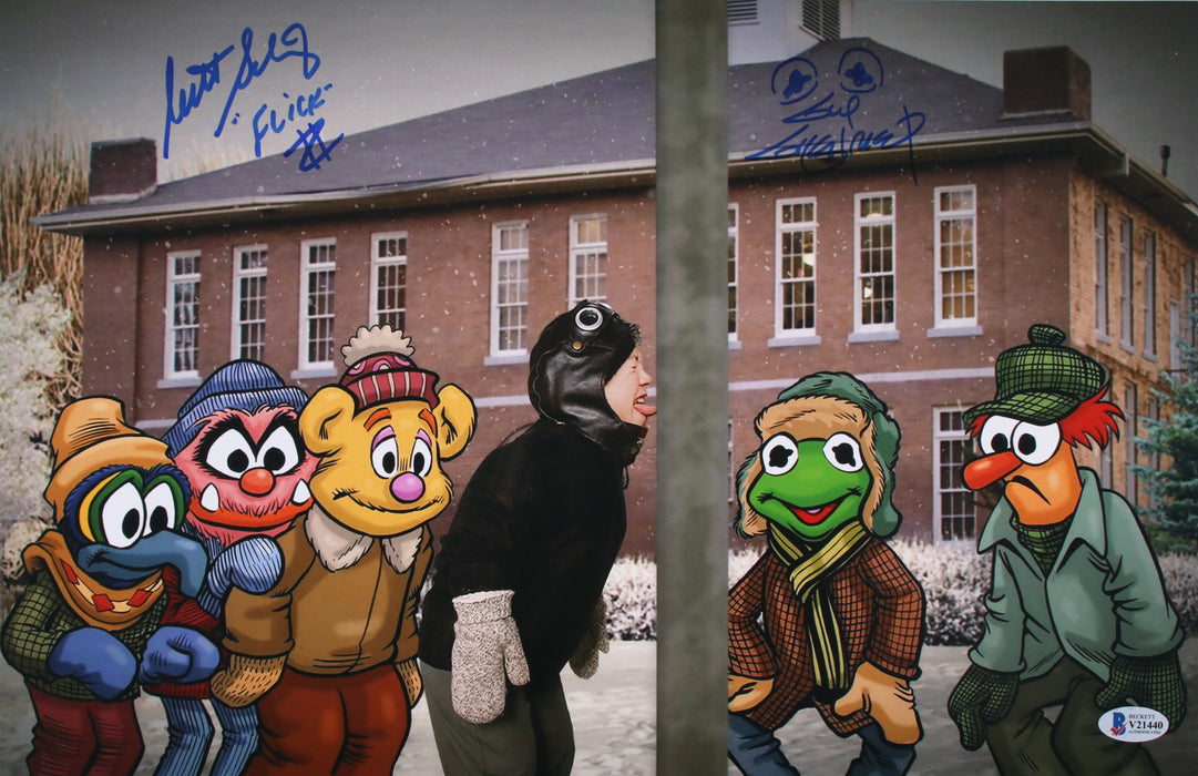 A Christmas Story Muppets Mashup 11x17 signed by Scott Schwartz & Guy Gilchrist - Beckett Auth